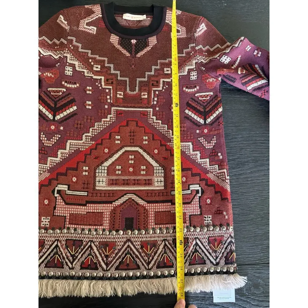 Tory Burch Embroidered Studded Sweater size small n new without tags